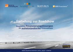 Einladung zur Roadshow - Deutsche Finetrading AG