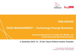 DATA MANAGEMENT – Technology.Change.Business. EINLADUNG