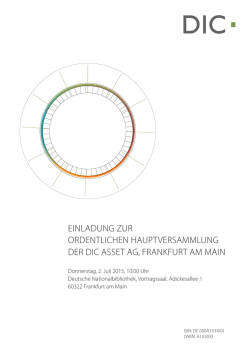 DIC Einladung zur Hauptversammlung