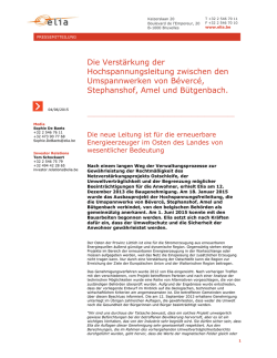 Die Verst&auml;rkung der Hochspannungsleitung zwischen den