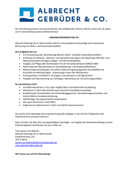 Zur Verstärkung unseres serviceorientierten und erfolgreichen
