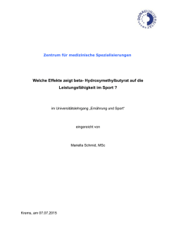 Welche Effekte zeigt beta- Hydroxymethylbutyrat