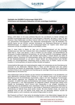 Highlights des SAUREN Fondsmanager