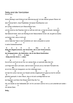 Selig sind die Verr&uuml;ckten Text mit Griffen