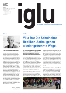 Villa RA: Die Schulheime Redlikon-Aathal gehen wieder getrennte