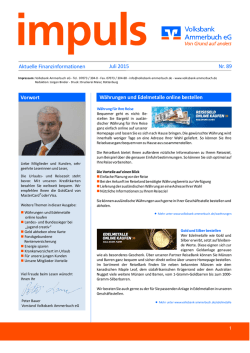 impuls - Ausgabe Juli 2015