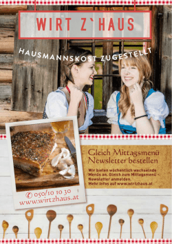 Gleich Mittagsmen&uuml; Newsletter bestellen
