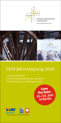 CKiD-Jahrestagung 2016 - Christliche Krankenhäuser in Deutschland
