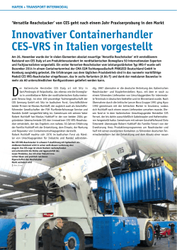 Innovativer Containerhandler CES-VRS in Italien vorgestellt