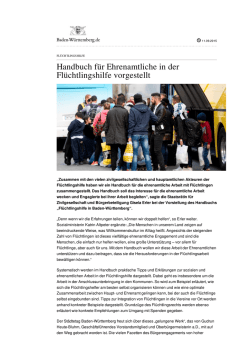 Handbuch für Ehrenamtliche in der Flüchtlingshilfe vorgestellt