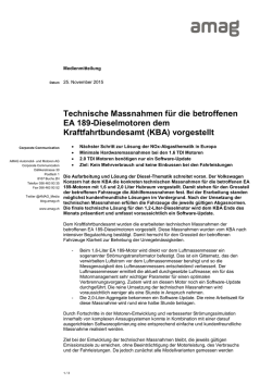 Technische Massnahmen für die betroffenen EA 189