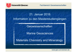 21. Januar 2016 Information zu den Masterstudiengängen