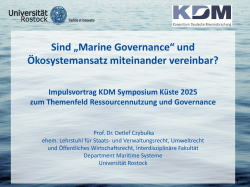 „Marine Governance“ und Ökosystemansatz miteinander vereinbar?