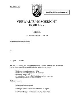 verwaltungsgericht koblenz - Gerichte - in Rheinland