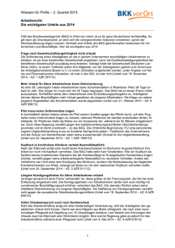 Die wichtigsten Urteile aus 2014
