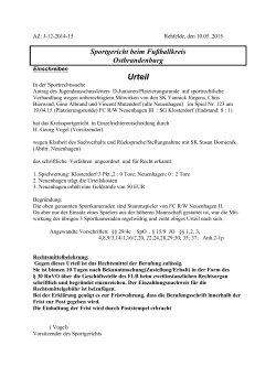 Urteil - Fußballkreis Ostbrandenburg