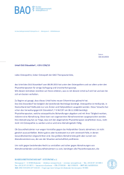 18.10.2015 Urteil OLG Düsseldorf , I