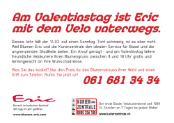 061 681 34 34 Am Valentinstag ist Eric mit dem Velo