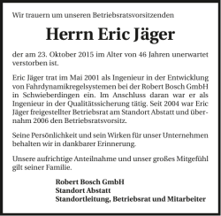 Herrn Eric Jäger
