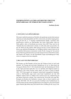 informationen aus der assyrischen provinz dūr