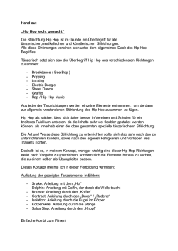 Hand out &bdquo;Hip Hop leicht gemacht&ldquo; Die Stilrichtung Hip Hop ist im