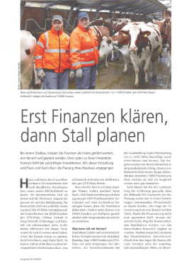 Erst Finanzen klären, dann Stall planen