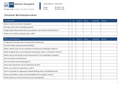 Checkliste Betriebsübernahme