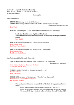 Kontrastive Linguistik (Italienisch-Deutsch) WiSe 2015