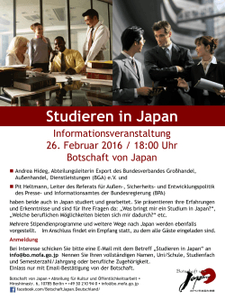 Informationsveranstaltung zu "Studieren in Japan"