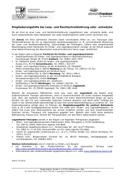 Eingliederungshilfe bei Lese- und Rechtschreibstörung oder