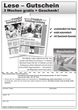 Lese – Gutschein - Auferstehungsgemeinde Schierstein