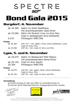 Bond Gala 2015 Burgdorf, 4. November