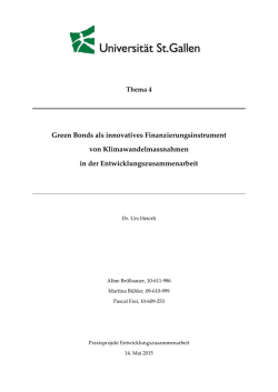 Green Bonds als innovatives Finanzierungsinstrument von
