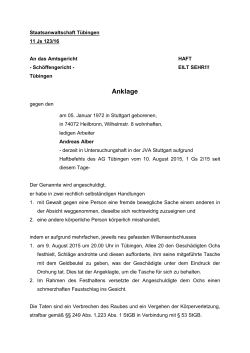 Anklage - Universität Tübingen