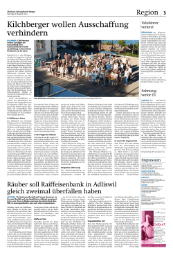 Zürichsee Zeitung Beitrag