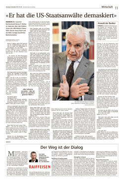 Interview Zentralschweiz am Sonntag 06.12.2015