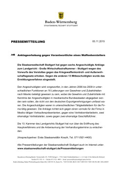 Pressemitteilungen der Staatsanwaltschaft Stuttgart