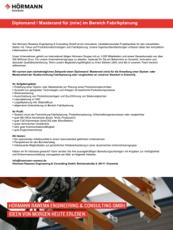 Diplomand / Masterand f&uuml;r (m/w) im Bereich