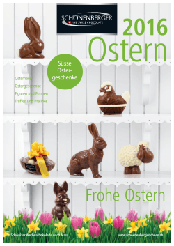 Frohe Ostern - Chocolat Schönenberger