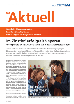 Im Zinstief erfolgreich sparen