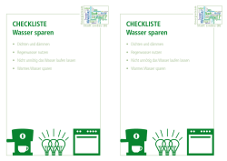 CHECKLISTE Wasser sparen CHECKLISTE Wasser sparen