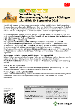 Gleiserneuerung Vaihingen - Böblingen 13. Juli bis 10. September