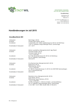 Hand&auml;nderungen im Juli 2015