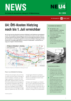 U4: Öffi-Knoten Hietzing noch bis 1. Juli erreichbar