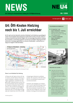 U4: &Ouml;ffi-Knoten Hietzing noch bis 1. Juli erreichbar