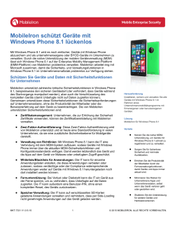 MobileIron schützt Geräte mit Windows Phone 8.1 lückenlos