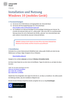 Installation und Nutzung Windows 10 (mobiles Ger&auml;t)