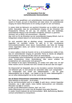 eine besondere Form der wertsch&auml;tzenden Kommunikation Das