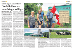 Die Milchbauern vom Niagara-Hügel