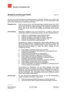 Merkblatt für die Wohnungsrückgabe